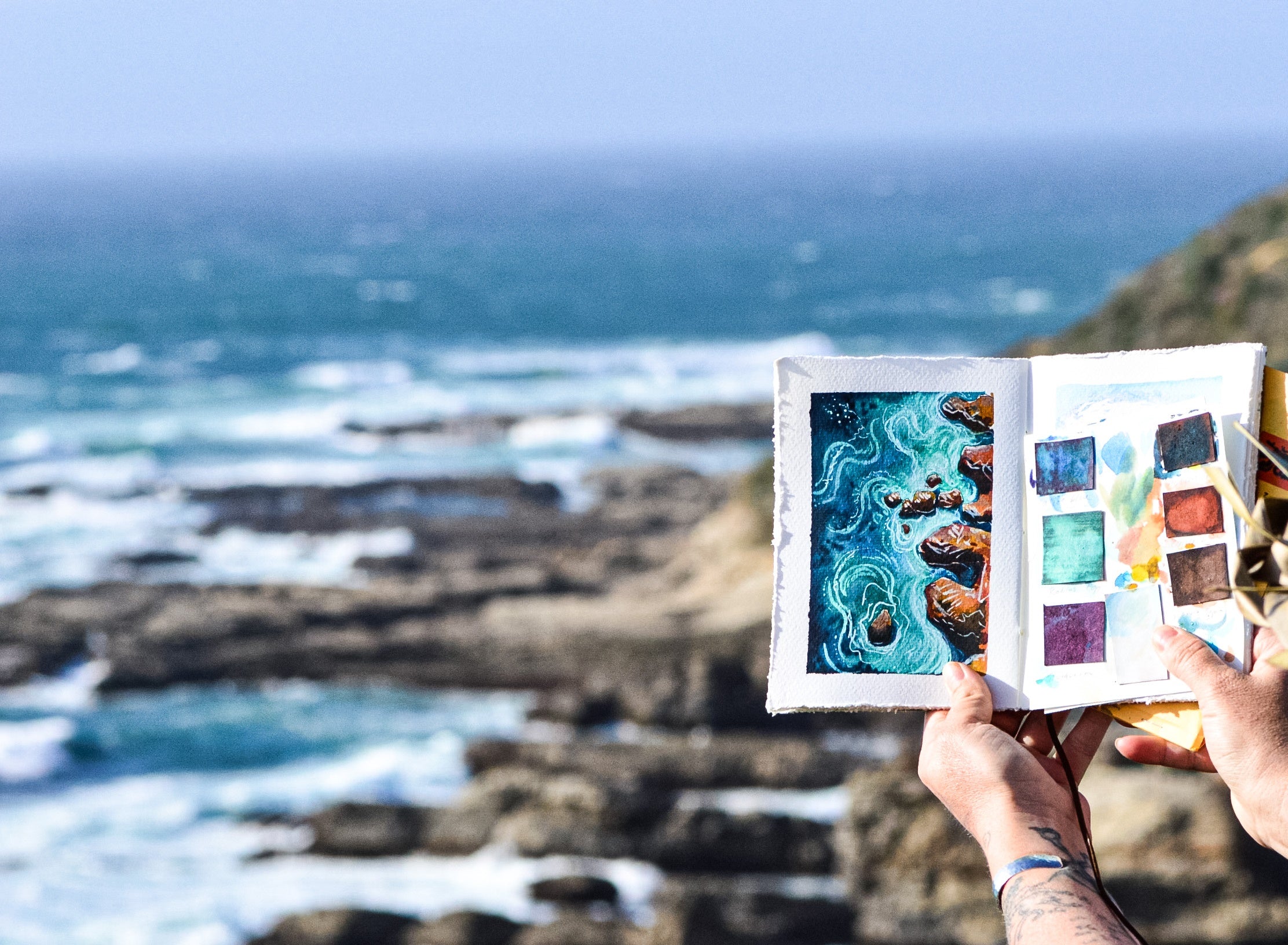 Vibrant portable watercolors for beginners and artists - perfect for urban sketching, paint journaling, and artists
