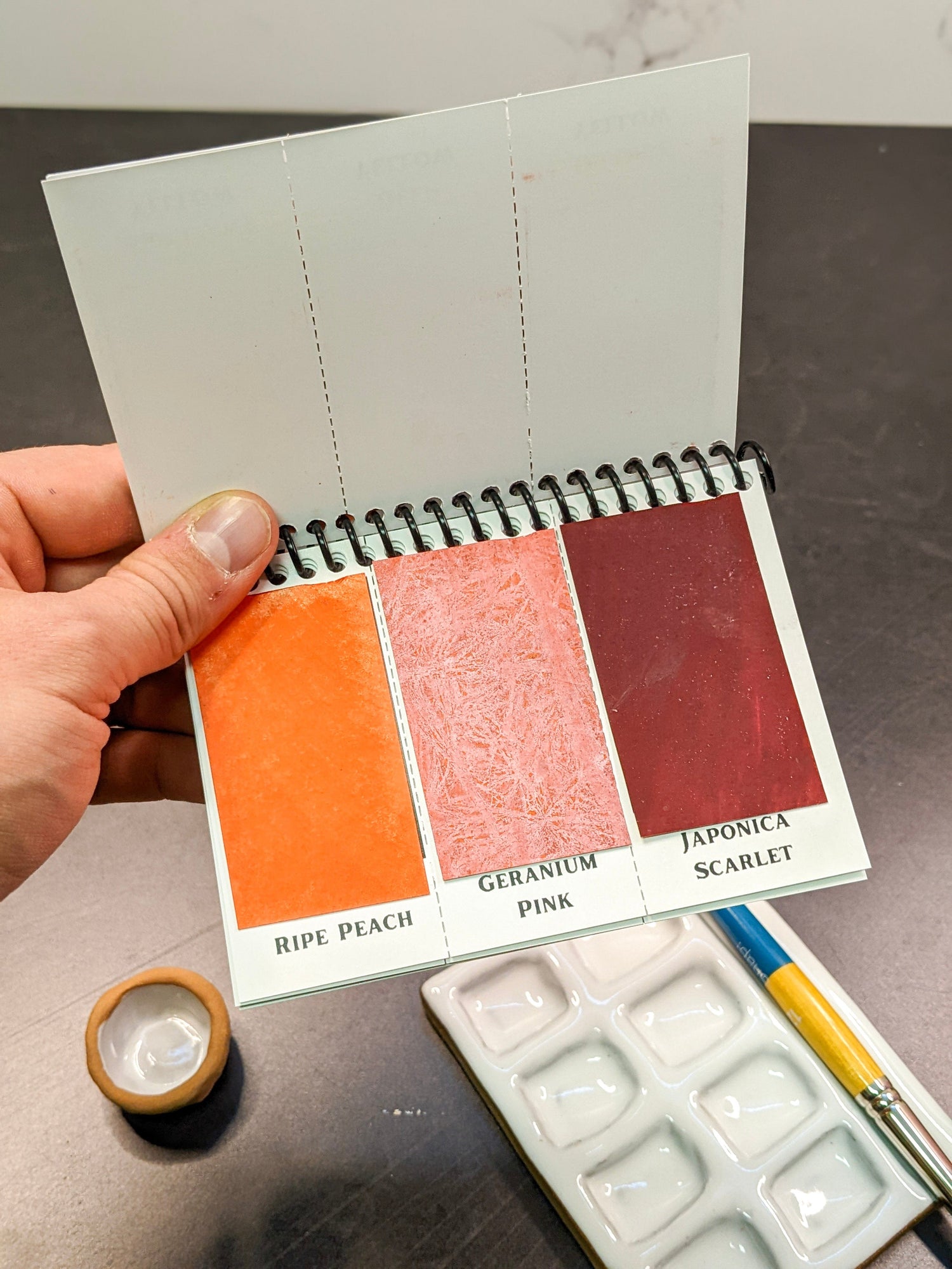 inner sheets of the mini complete edition a mini version of our celebrated and popular Complete Edition portable watercolor palette.