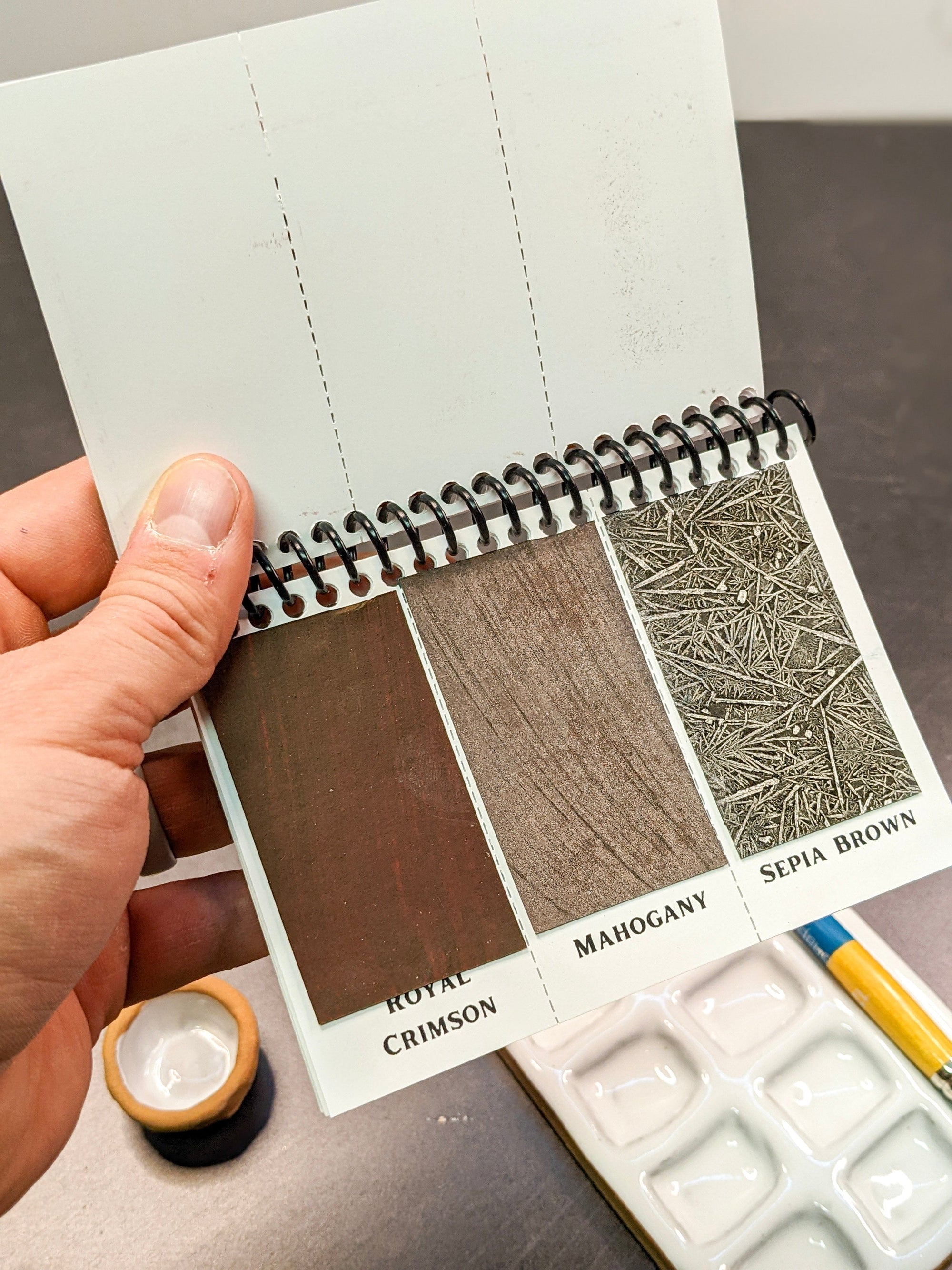 inner sheets of the mini complete edition a mini version of our celebrated and popular Complete Edition portable watercolor palette.