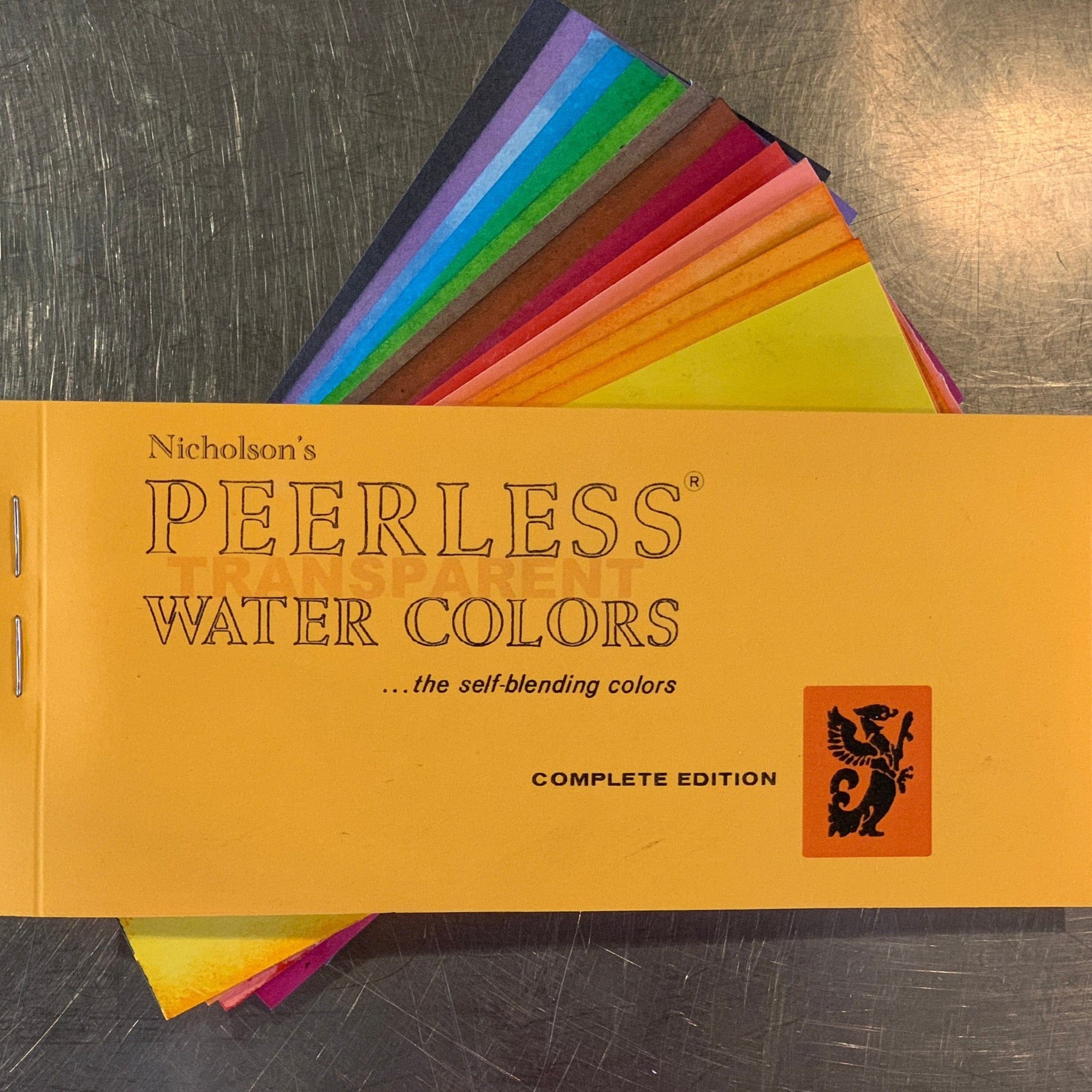 top down view of the original complete edition. This is the first travel watercolor palette peerless watercolors ever created and it still is one of our best sellers to this very day. The 15 watercolors included are non-toxic, vibrant, and easy to use