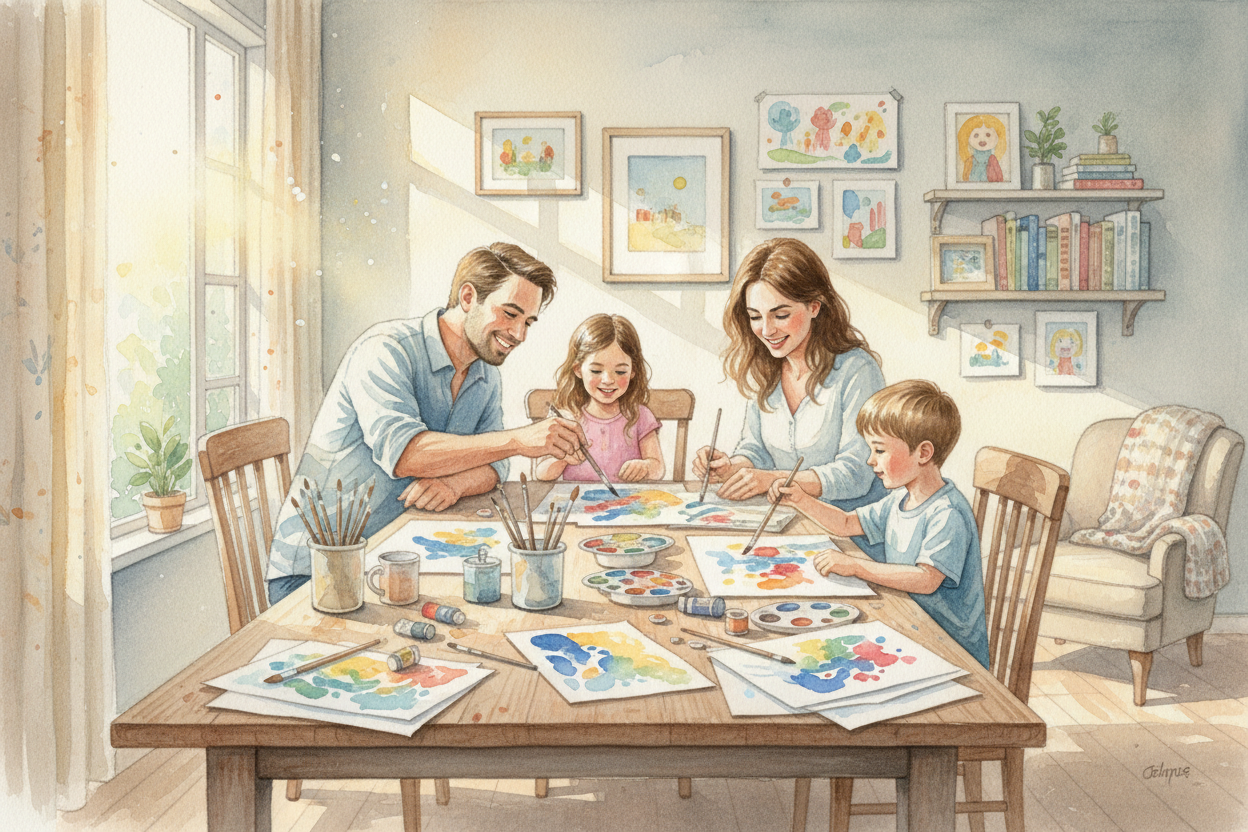 Watercolor Painting With Kids: How to Make It Work for Everyone at the Table