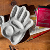 hand made, ceramic palette, modeled after the hand of the artist that made the watercolor mixing palette